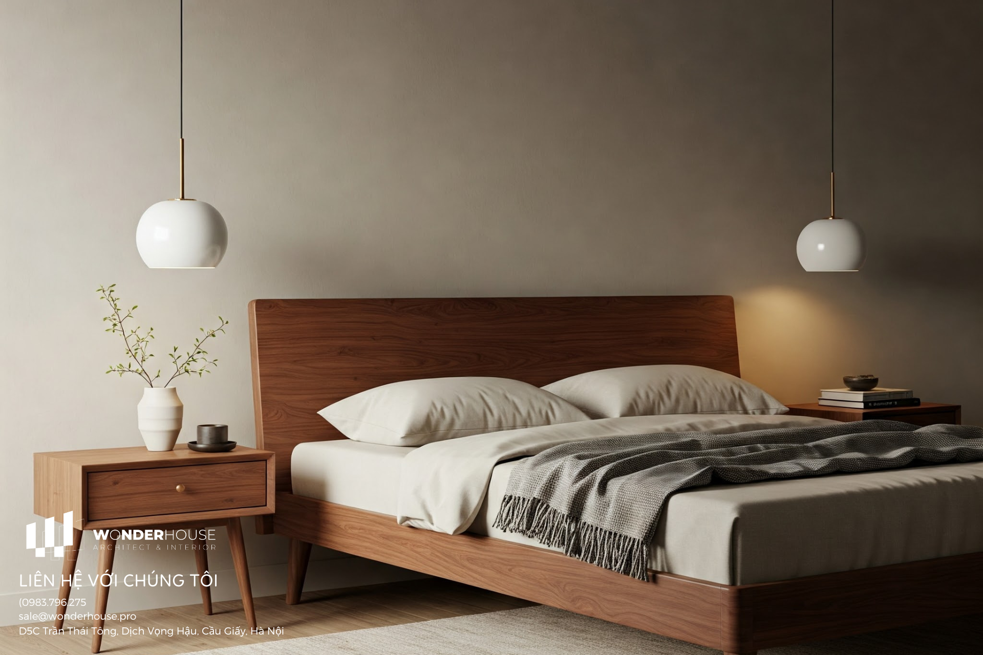 Chốn bình yên với nội thất gỗ óc chó