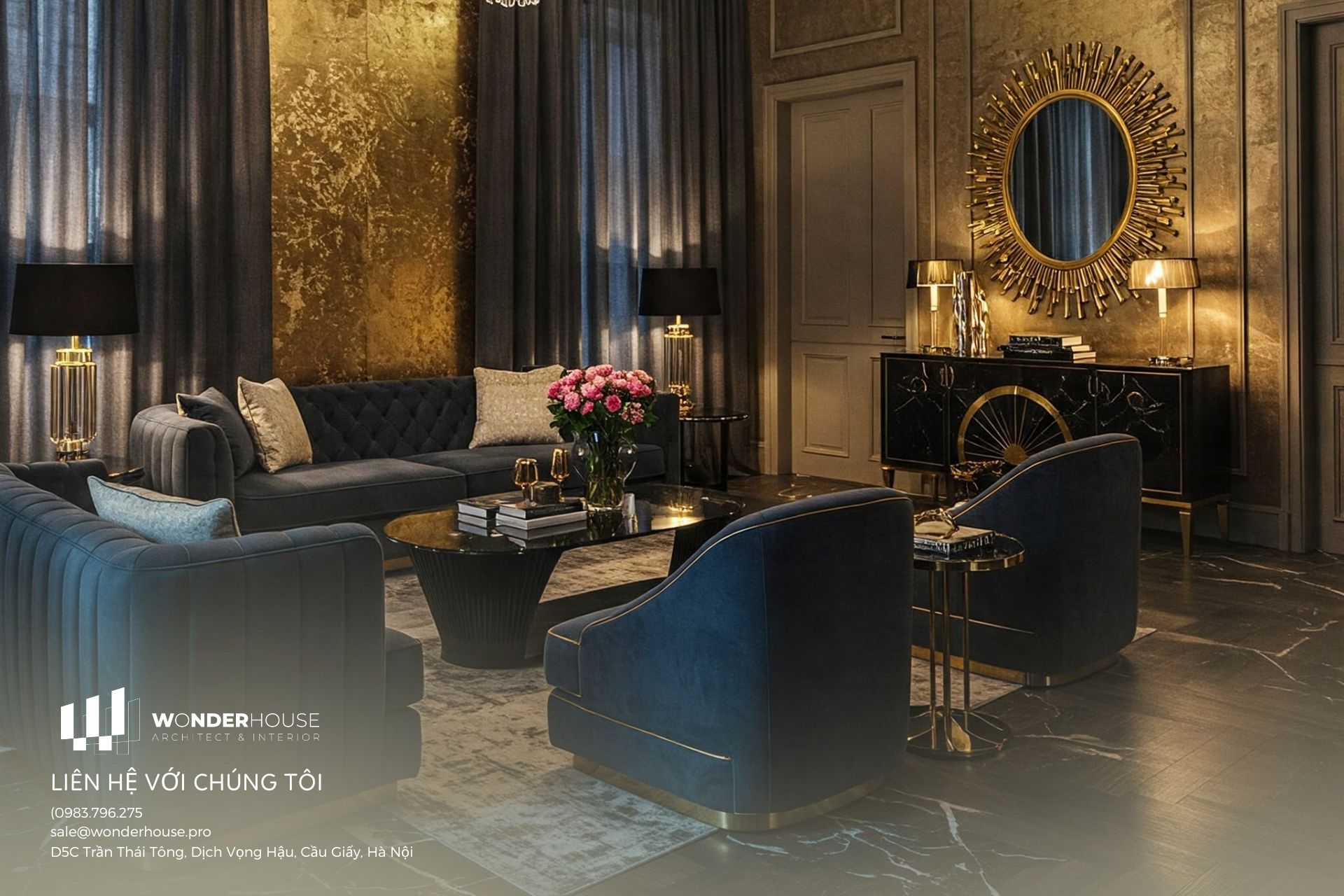 Phong cách thiết kế nội thất Glam