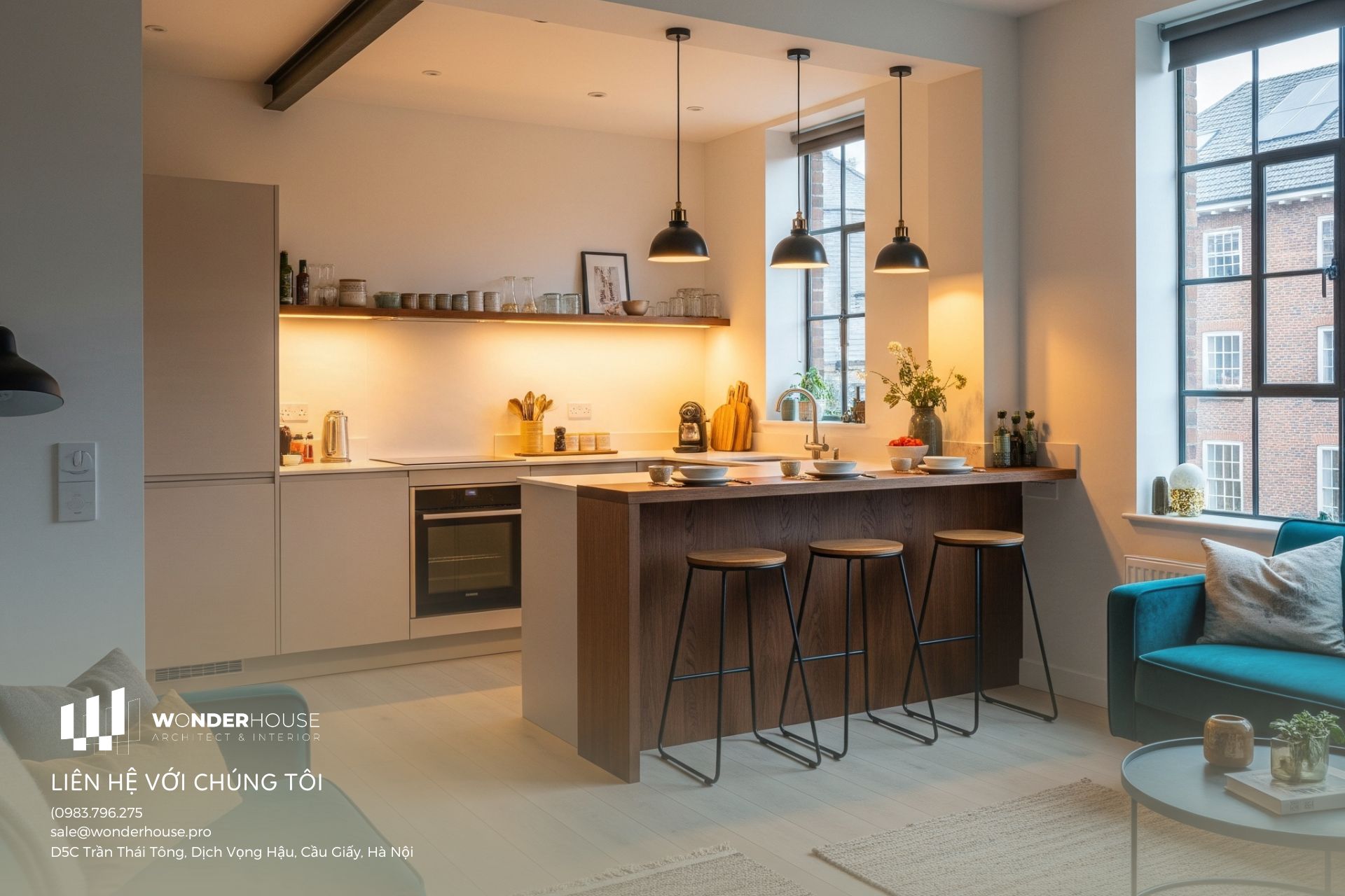 Thiết kế phòng ăn và bếp linh hoạt