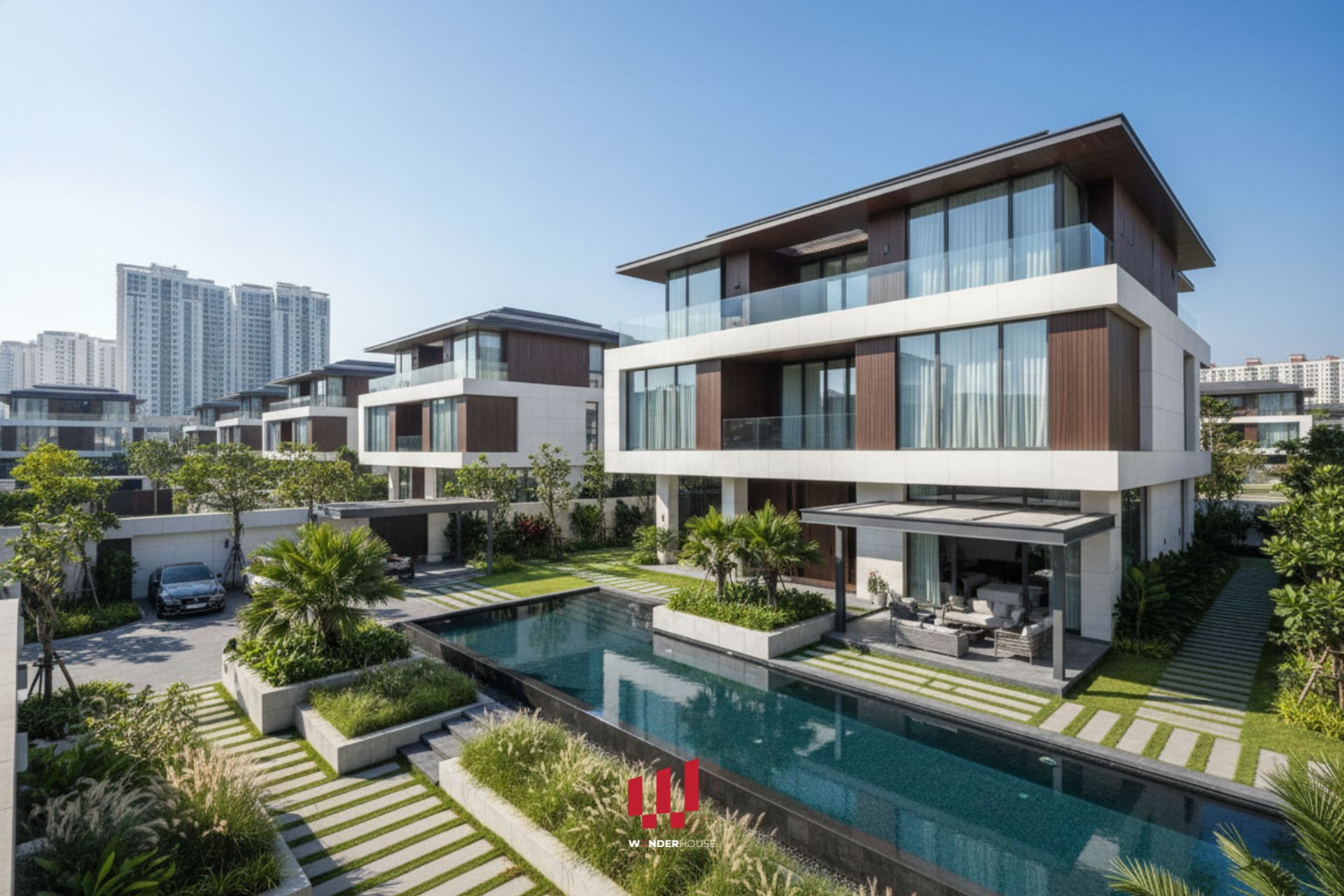 Các khu Compound có chung lối kiến trúc, nhưng mỗi biệt thự sân vườn sẽ mang tinh thần thiết kế riêng cho từng gia chủ