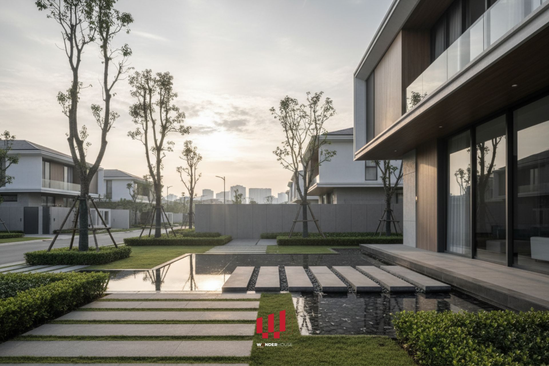 Thiết kế biệt thự sân vườn trong các khu Compound kiểu mới với phong cách hiện đại